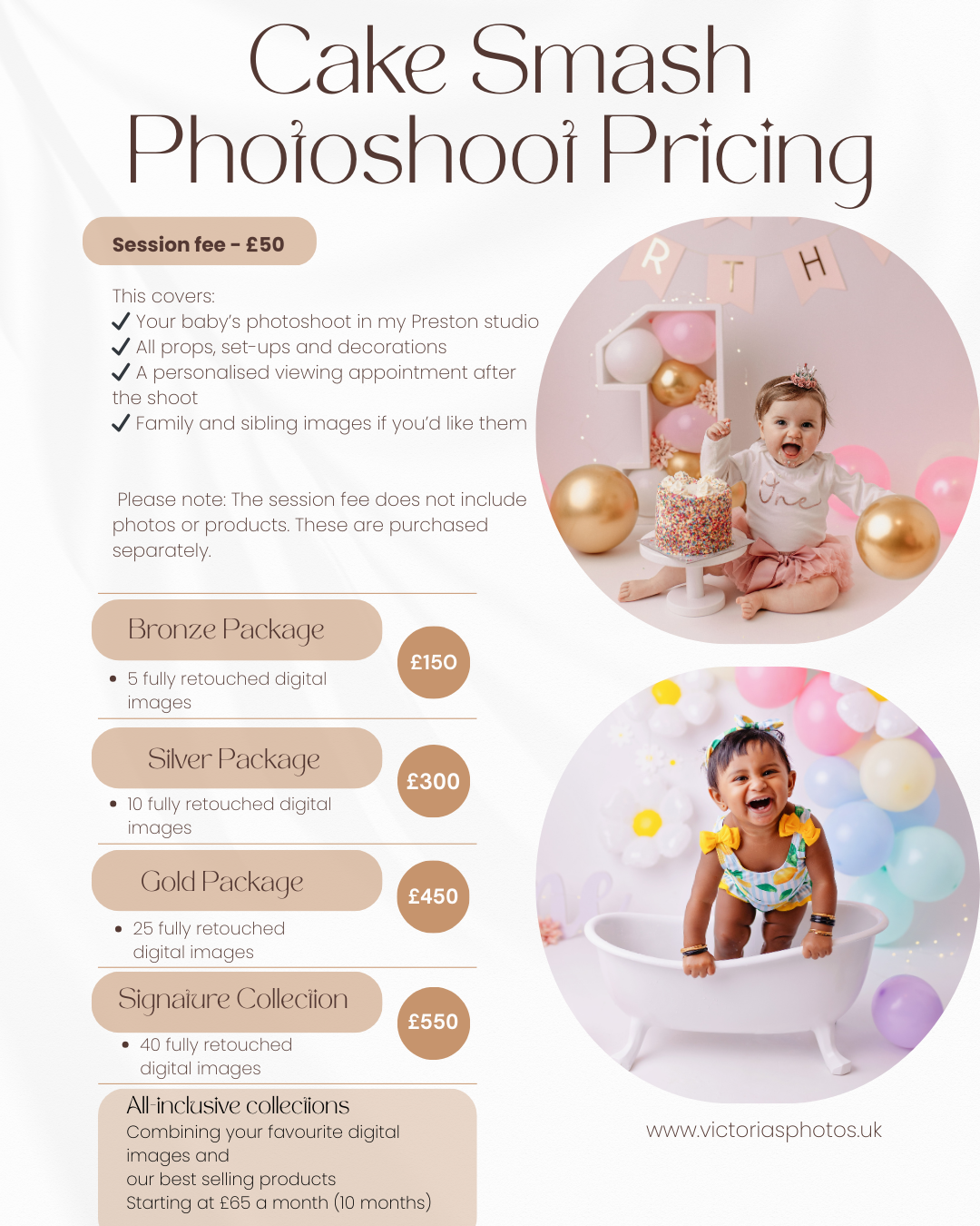 cake smash photoshoot pricing